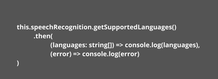 Ionic Application getSupportedLanguages
