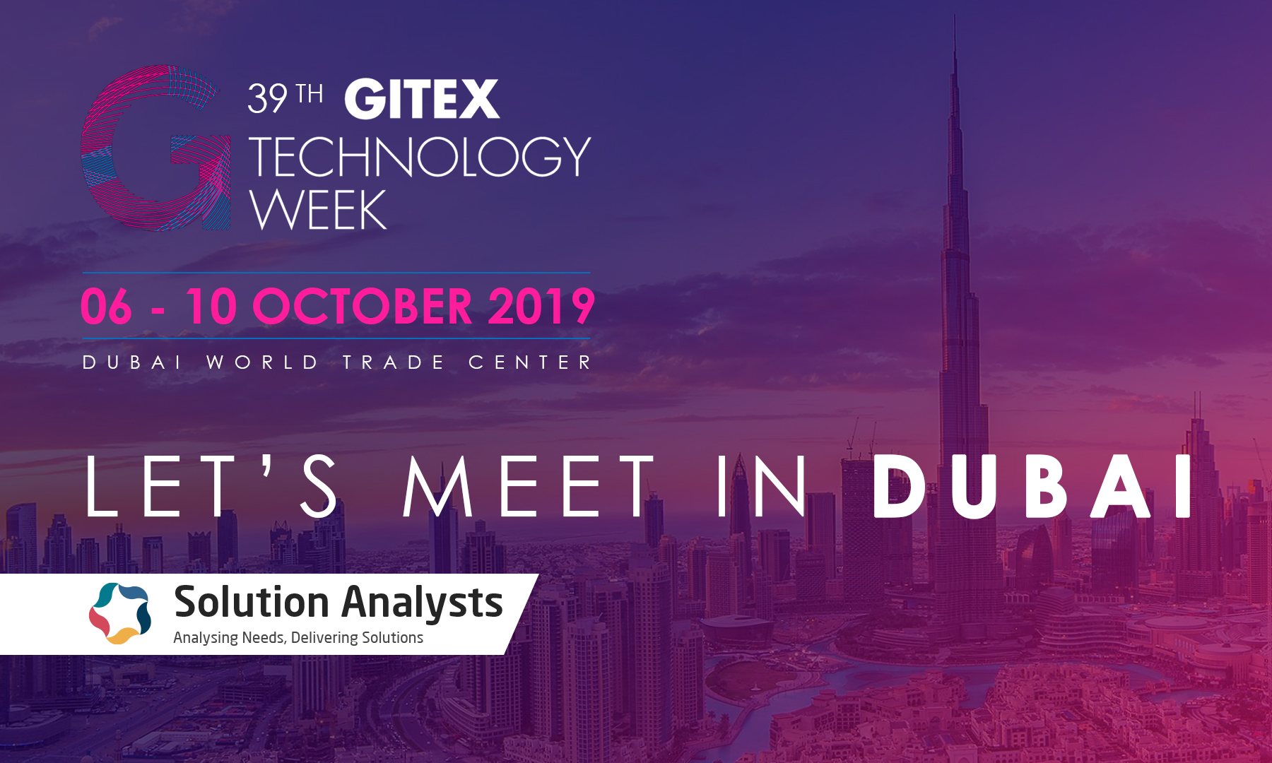 Solution Analysts to Visit GITEX Technology Week 2019 in Dubai