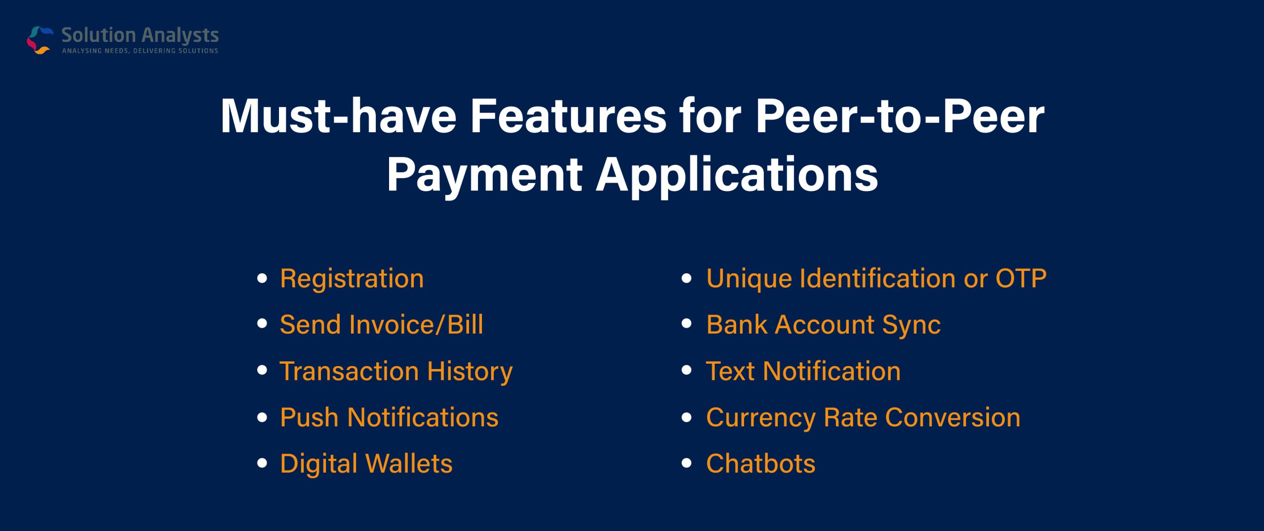 Features for Peer-to-Peer Payment Applications